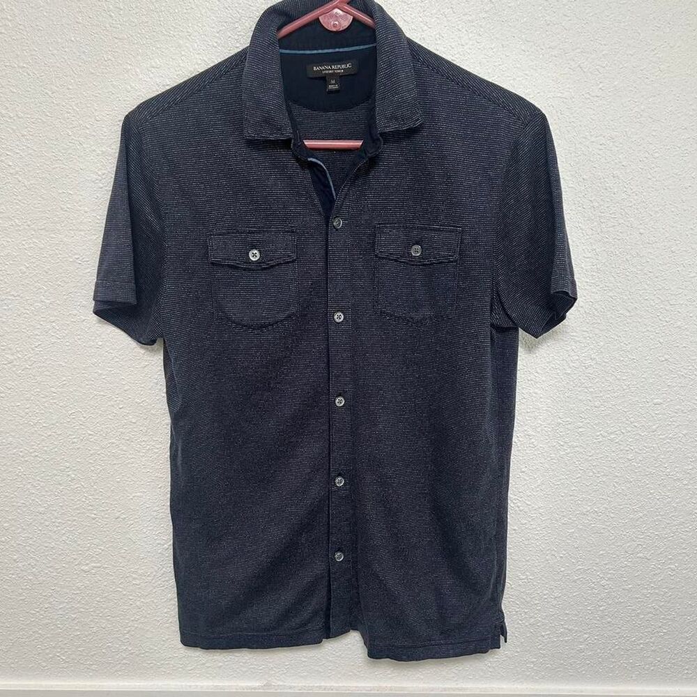 Banana-republic Men's Navy and Blue Shirt - Picture 2 of 3